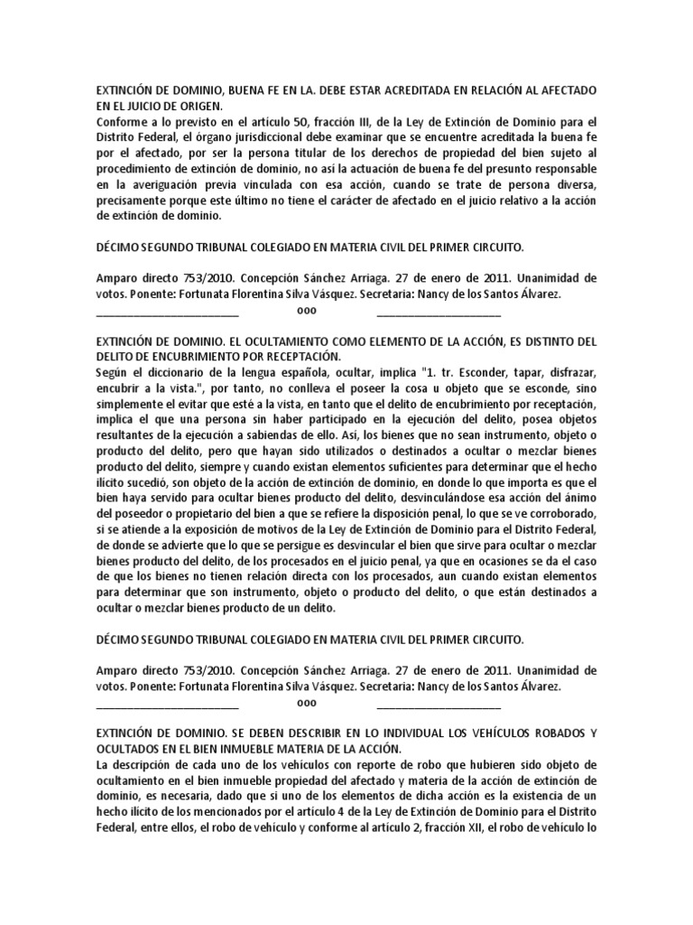 Extincion de Dominio | PDF | Propiedad | Derecho penal
