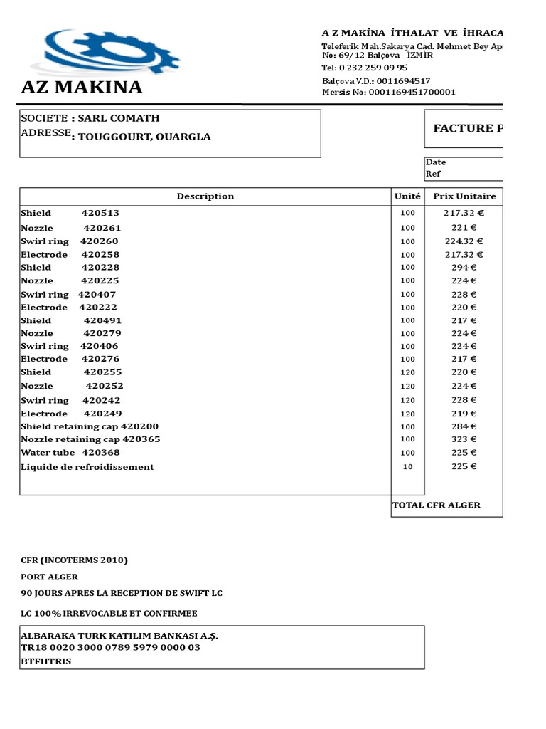 Industrial Equipment Invoice | PDF