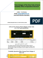 Bio-Wave Change Photo-Voltages of The Solar Cells at Same Changed Rate by Probability Effect of Spacetime Structure