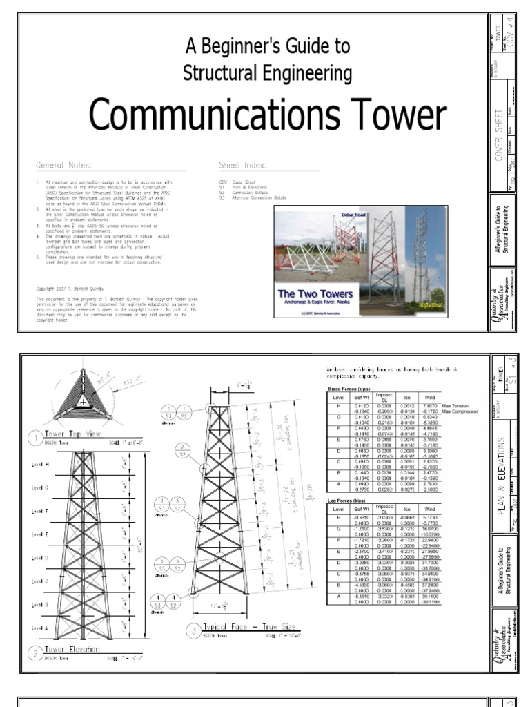 Communications Tower: A Beginner's Guide To Structural Engineering | PDF