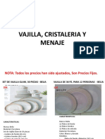 Catalogo de Vajilla y Menaje