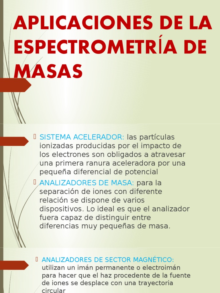 Aplicaciones de la Espectrometría de Masas | PDF | Tecnología