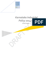 Karnataka Industrial 2014-19 Policy Draft PDF