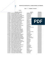 Resultados Del Examen de Admisión - USP Filial Huaraz 2019-I