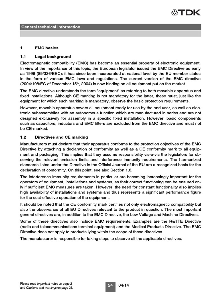 EMC Basics and Legal Framework | PDF | Electromagnetic Interference ...