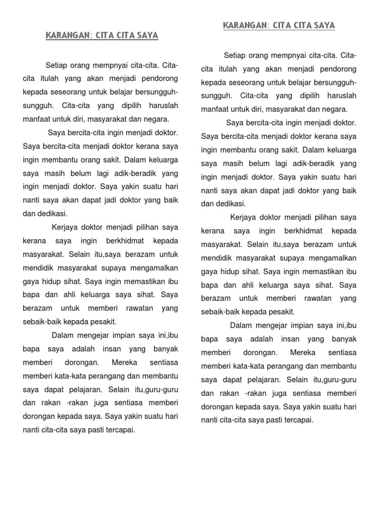 Cita Cita Saya Pdf