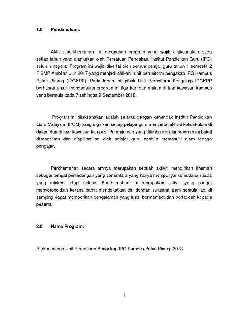 Kertas Kerja Perkhemahan Pengakap Pdf