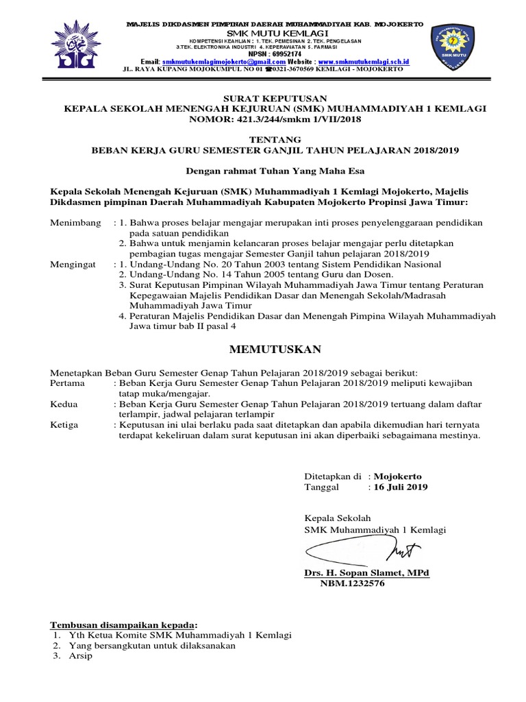 Kop Surat Majelis Dikdasmen Muhammadiyah - Contoh Kop Surat
