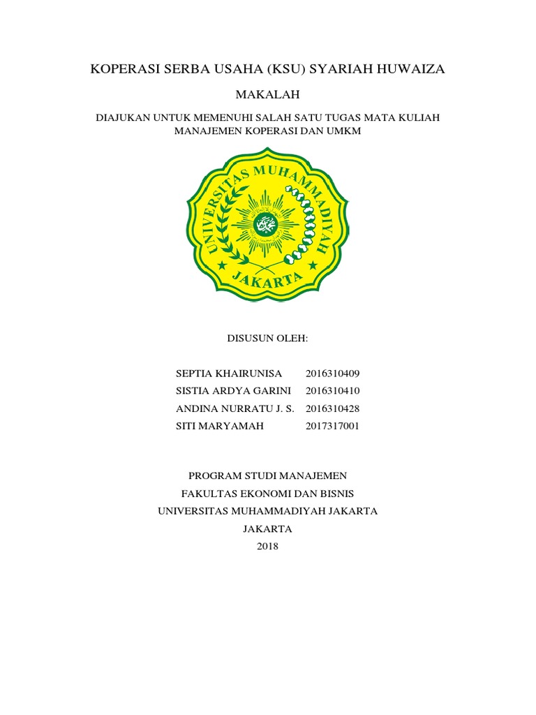 Contoh Makalah Koperasi Serba Usaha Dikdasmen