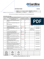Spares / Stores Requisitions Form GL31A: For Office Use Only