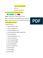 Past Continuous Tense Usage Explained