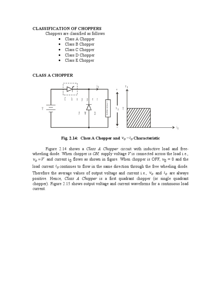 Chopper Classification Overview | PDF | Inductance | Amplifier