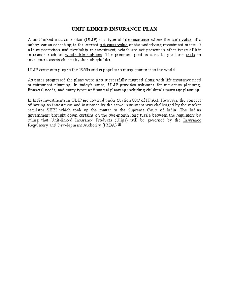 Understanding Unit-Linked Insurance Plans | PDF | Business | Finance ...