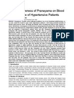 The Effectiveness of Pranayama On Blood Pressure of Hypertensive Patients