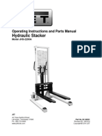 Hydraulic Stacker: Operating Instructions and Parts Manual
