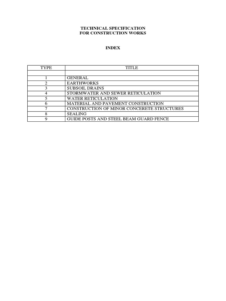 Technical and Mechanical Specification | PDF | Road Surface | Concrete