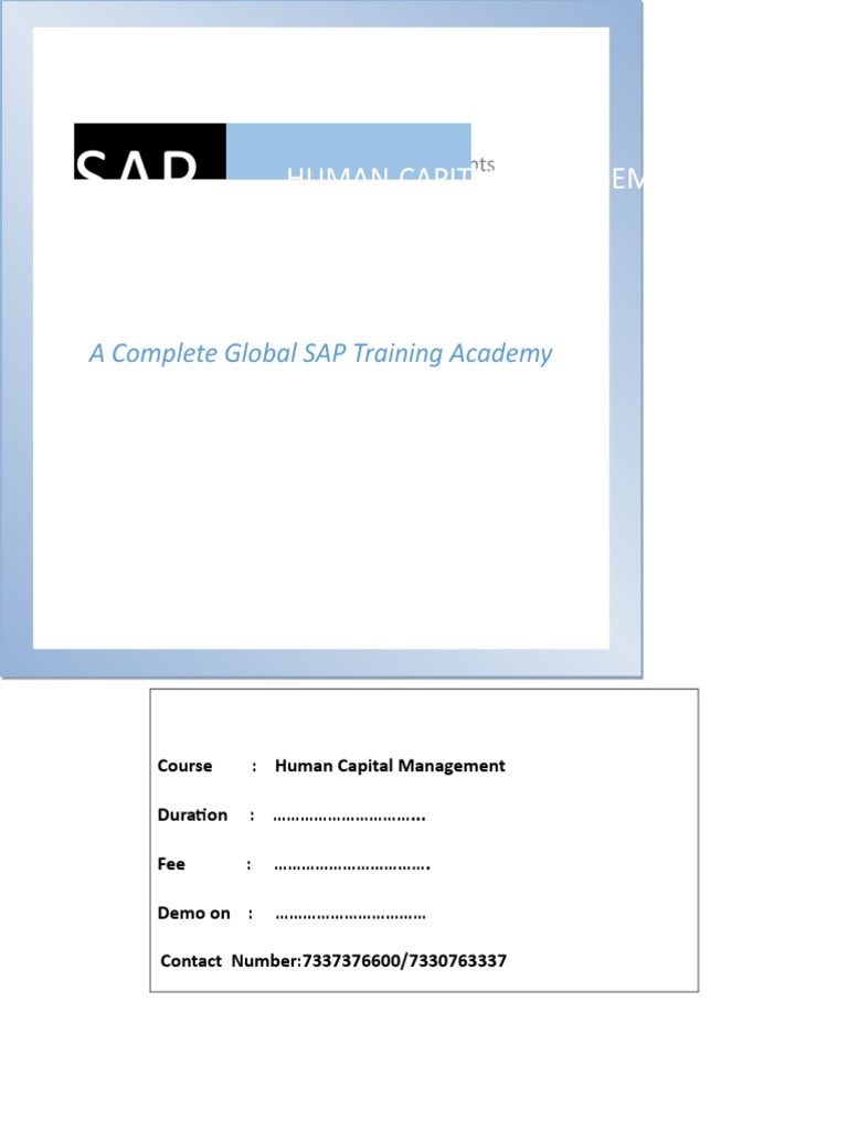 SAP HCM Training Course Overview | PDF | Payroll | Wage