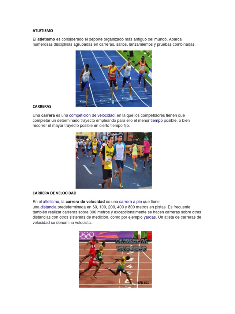ATLETISMO | PDF | Deporte del atletismo | Deportes individuales