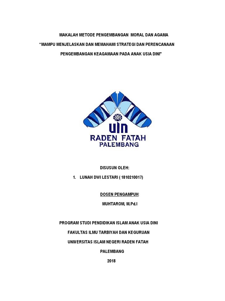 Makalah Metode Pengembangan Moral Dan Agama Lunah 1810210017