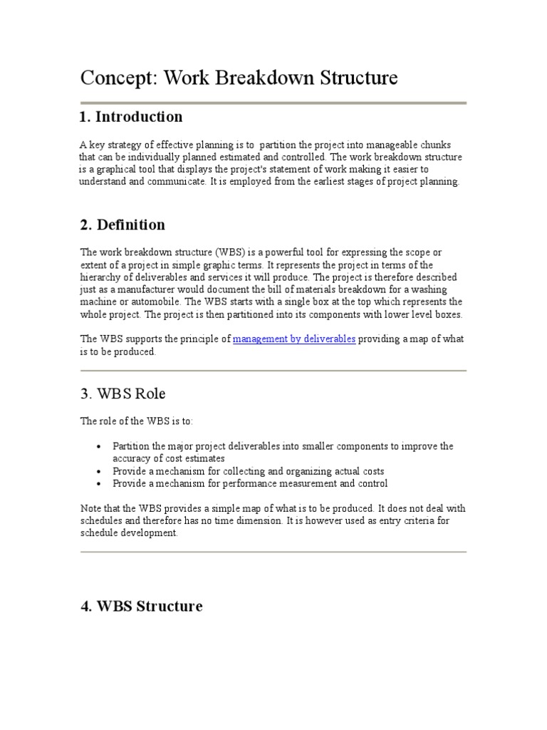 Work Breakdown Structure Overview | PDF | Systems Science | Engineering