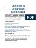 Completá La Declaración Simplificada