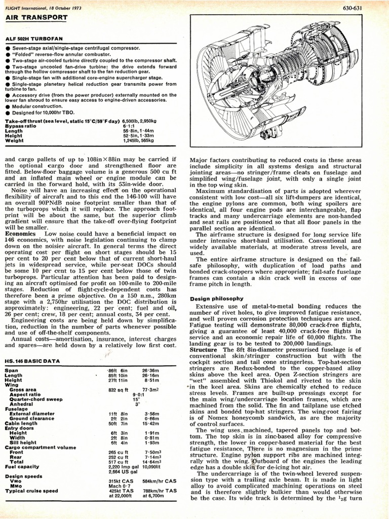 Alf 502H Turbofan | PDF | Aviation | Aircraft