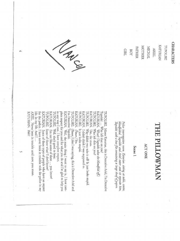 The Pillowman PDF PDF