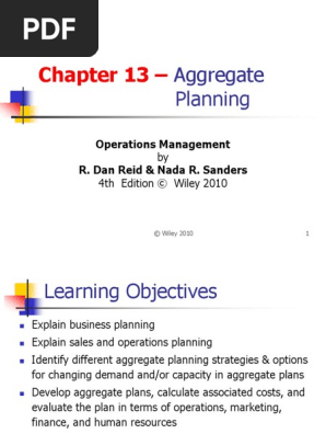 Aggregate Planning Inventory Demand