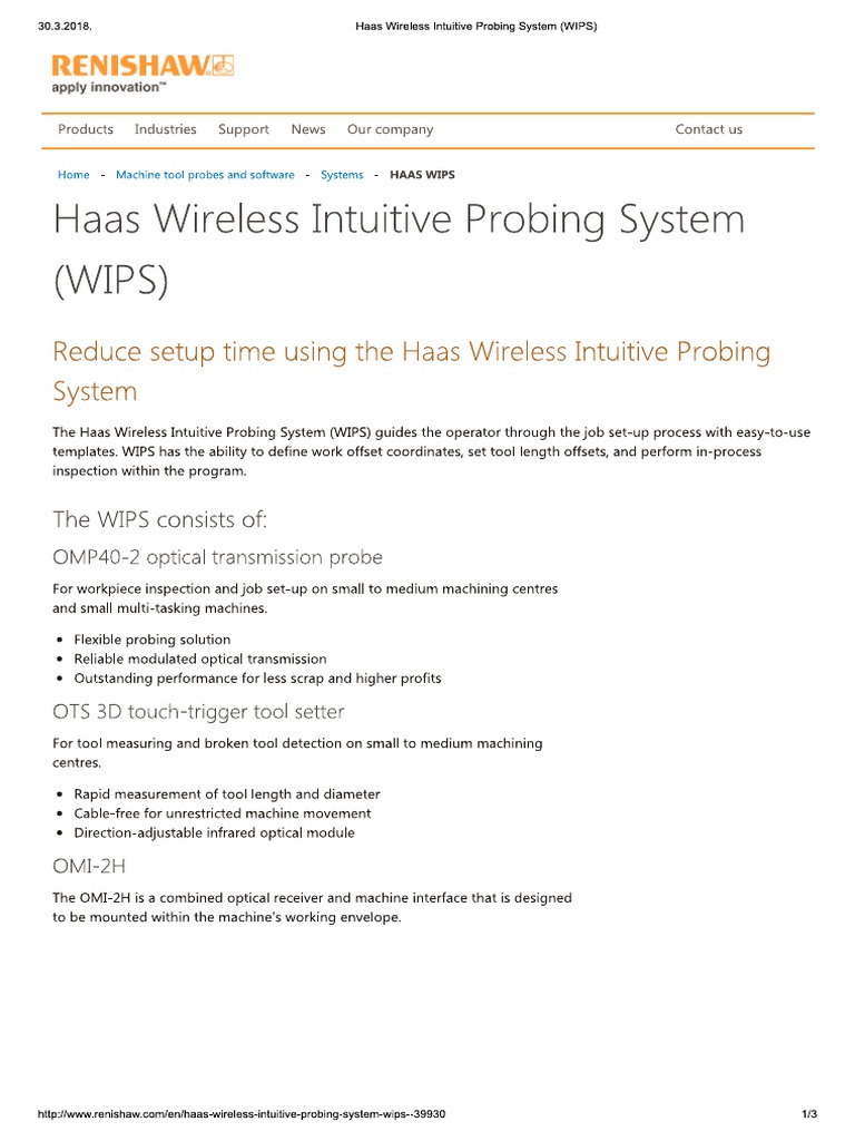 Haas Wireless Intuitive Probing System (WIPS) PDF PDF