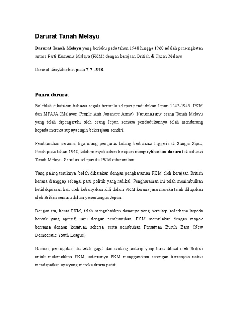 Darurat Tanah Melayu Pdf
