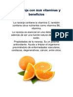 La Naranja Con Sus Vitaminas y Beneficios