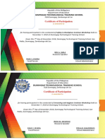 Dumingag Technological Training School: Certificate of Participation