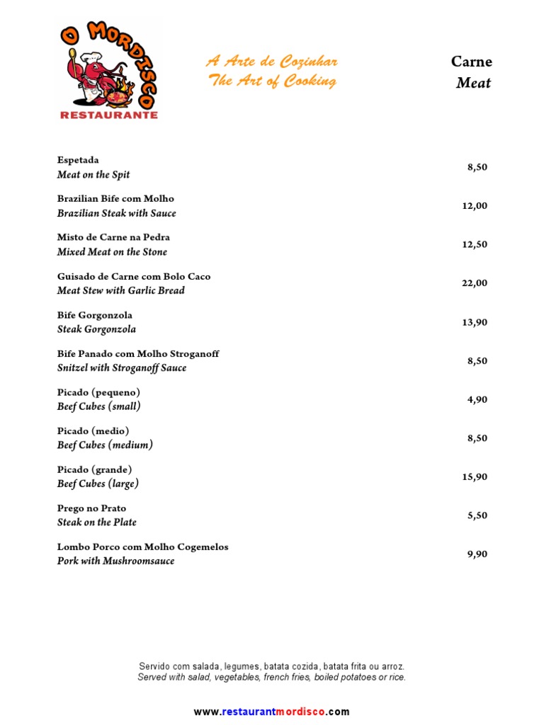 Menu Meat | PDF