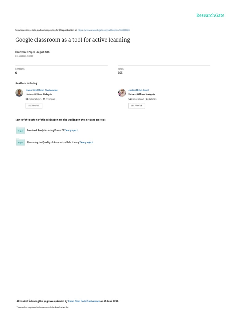 Active Learning with Google Classroom | PDF | Educational Technology ...