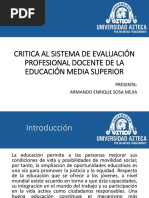 Critica Al Sistema de Evaluación Profesional Docente de La Educación Media Superior