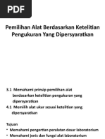 3 1 Pemilihan Alat Berdasarkan Ketelitian Pengukuran Yang Dipersyaratkan Pdf