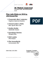 Plan Rada Karate Kluba MLADOST Za 2010