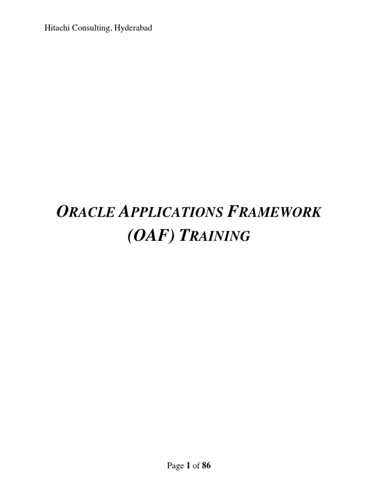 OAF Training Overview in Hyderabad | PDF | Computer Engineering | Areas ...