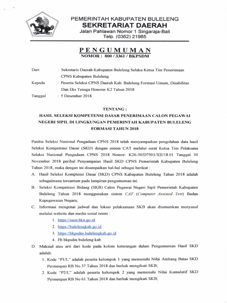Kemenag Pengumuman Hasil Skd