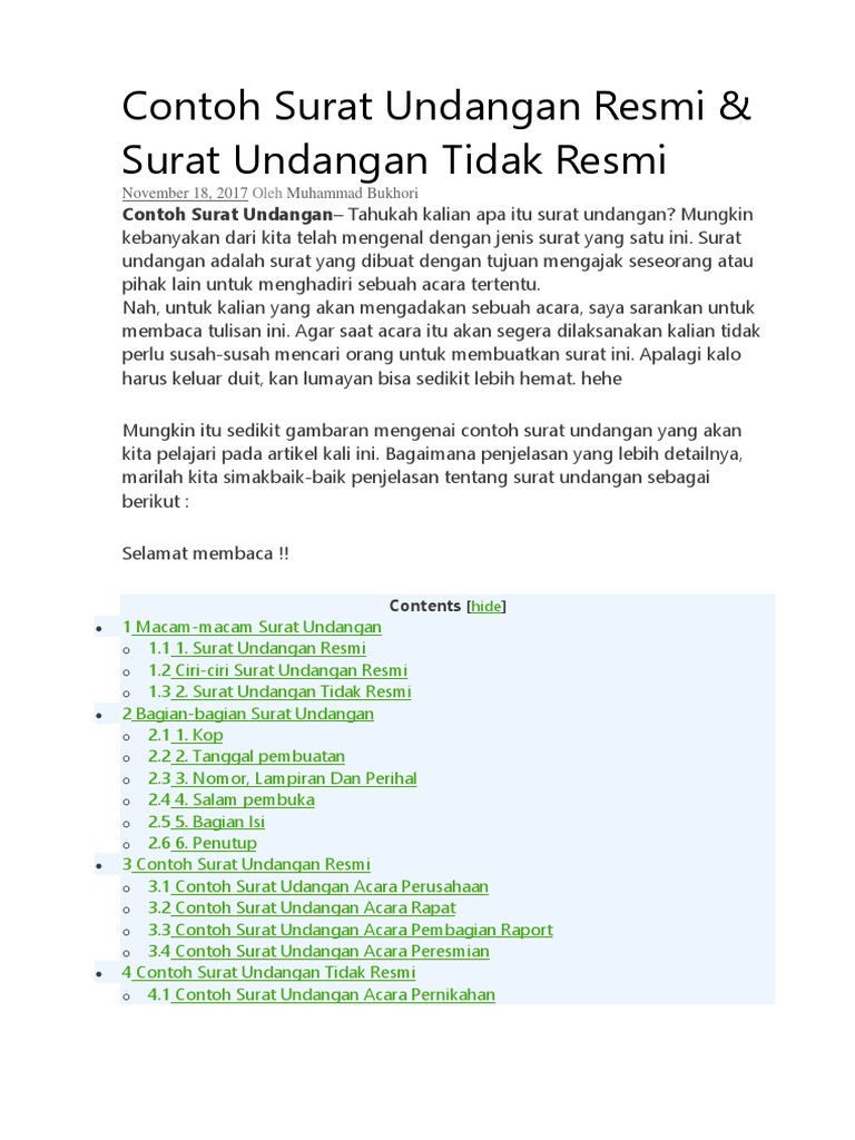 Macam Macam Undangan