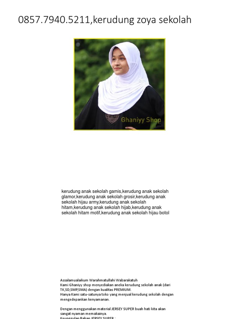085779405211kerudung Zoya Sekolah