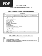 Question Bank Object Oriented Programming With C++