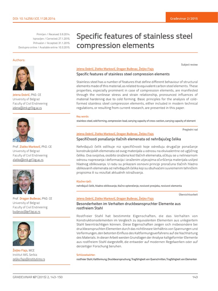 Stainless Steel Compression Elements | PDF | Deformation (Engineering ...