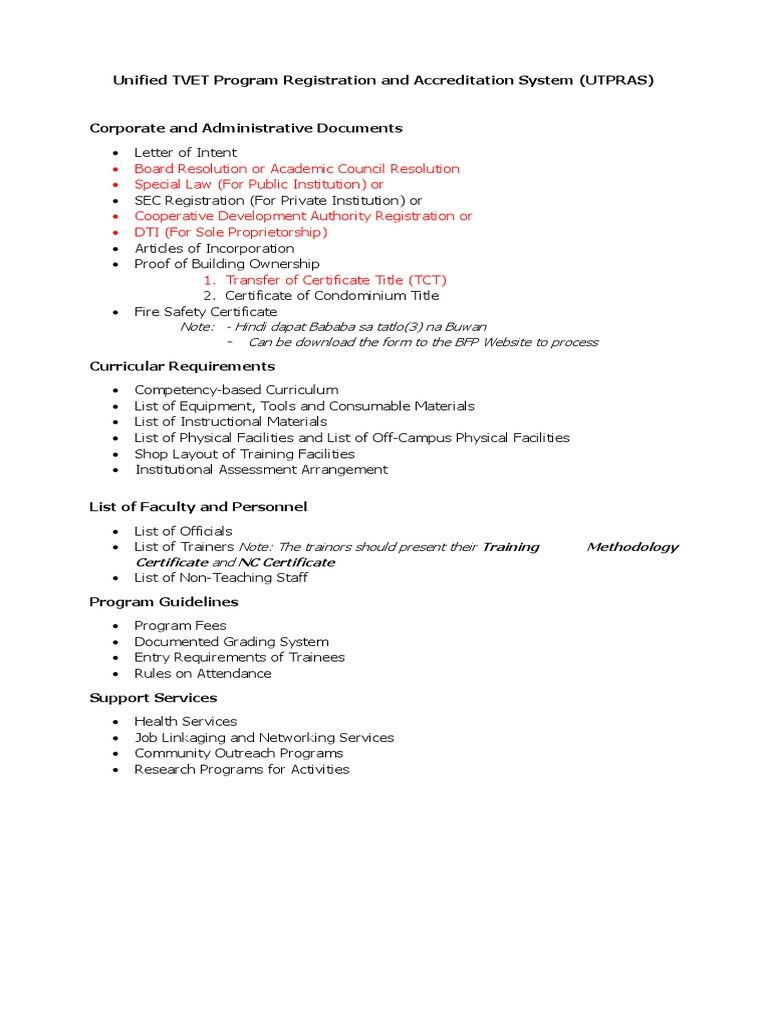 TVET Program Registration Guidelines | PDF | Career & Growth