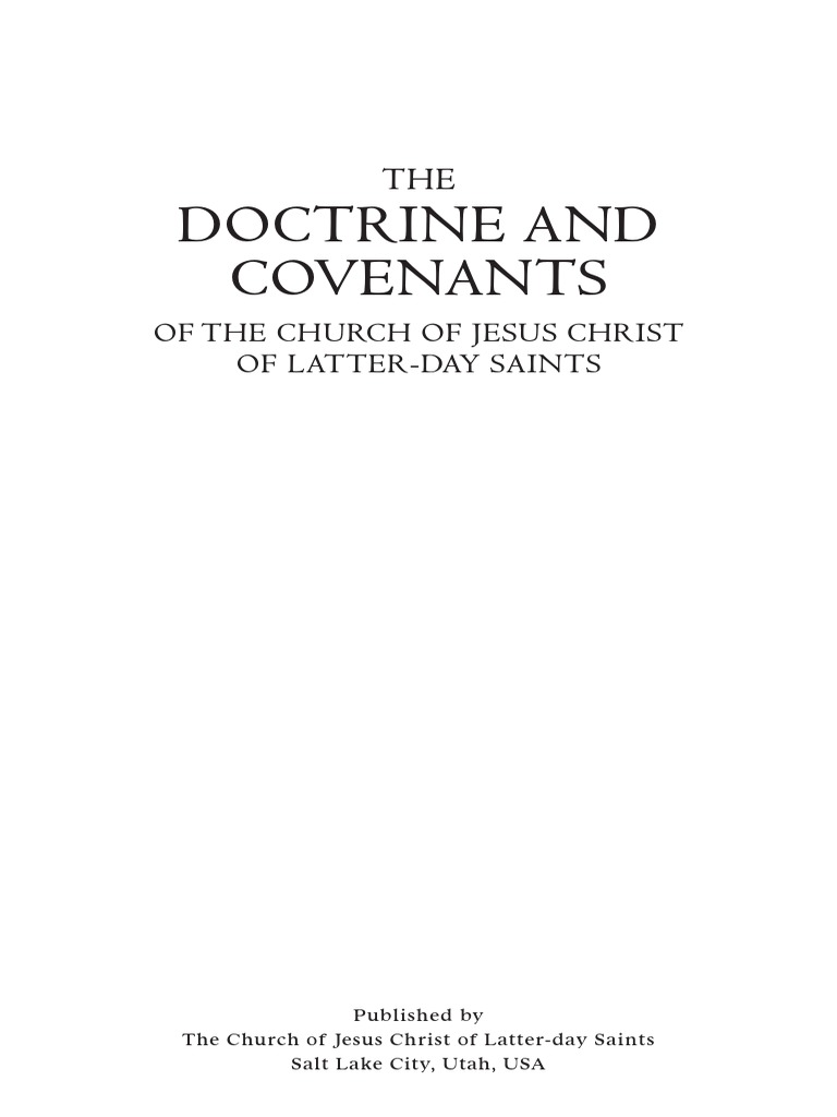 Doctrine and Covenants Eng PDF | PDF