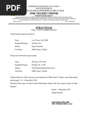 Contoh Surat Tugas Guru Pembelajaran Daring Dunia Sosial