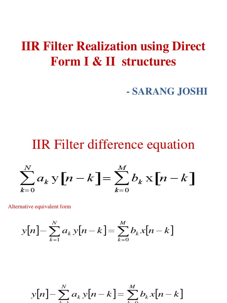 IIR Filter Realization Using Direct Form I | PDF
