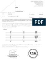 Certificado de Calidad Crouse Hinds 213979610 (00000003)