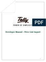 Developer Manual - Price List Import