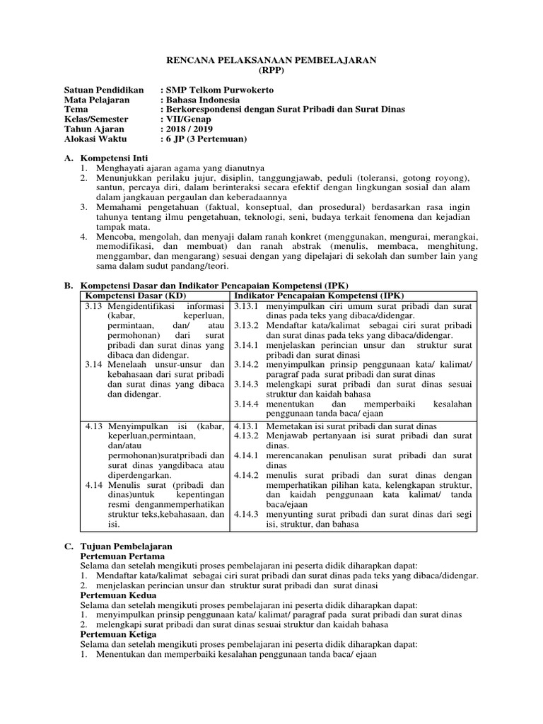 Soal Surat Pribadi Dan Surat Dinas Kelas 7 Kumpulan Surat Penting